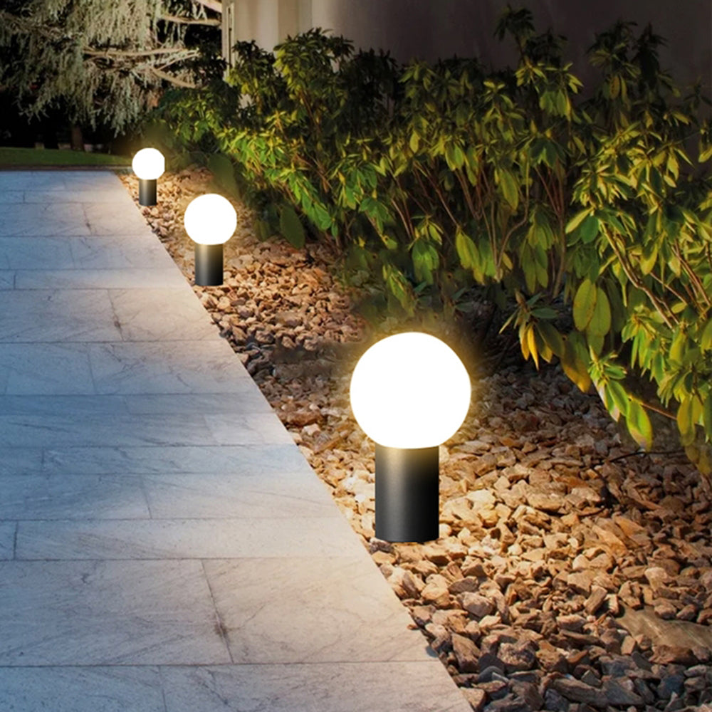 Modern Outdoor Path Light with Frosted Shade | Durable Exterior Lighting for Pathways and Gardens 0
