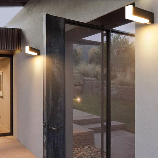 Modern Outdoor Wall Lamp | Geometric Design with Durable Metal & Acrylic | Stylish Illumination for Patios and Backyards 0