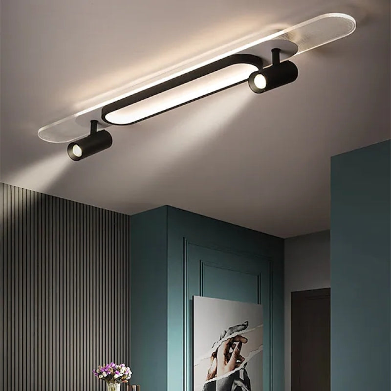 Modern Rectangular LED Ceiling Light Fixture with Adjustable Double Heads | Stylish Design for Elegant Interiors 2