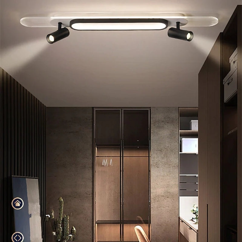 Modern Rectangular LED Ceiling Light Fixture with Adjustable Double Heads | Stylish Design for Elegant Interiors 3