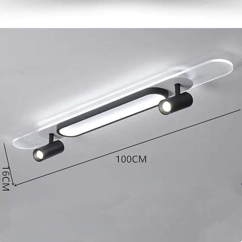 Modern Rectangular LED Ceiling Light Fixture with Adjustable Double Heads | Stylish Design for Elegant Interiors 5