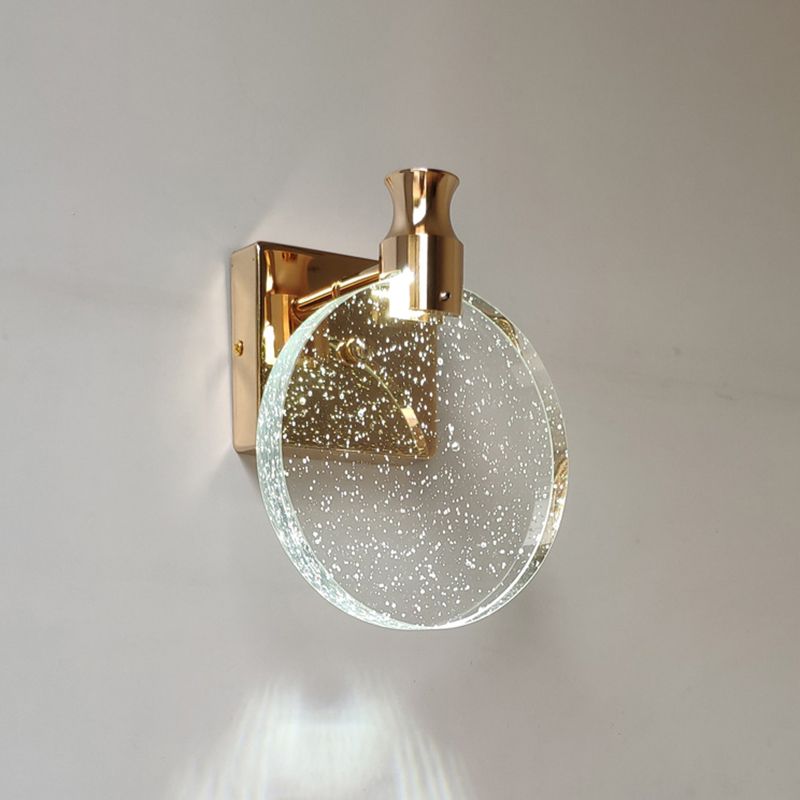 Modern Round Crystal Wall Lamp | Elegant Gold Finish with Stylish Design | Perfect Bathroom and Bedroom Wall Lights 7