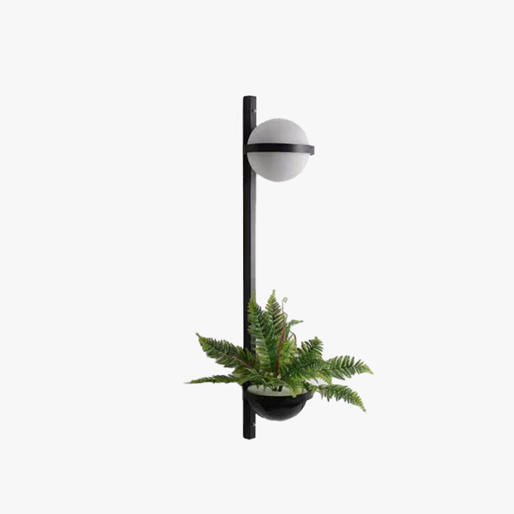 Modern Solar Outdoor Wall Lamp with Plant Pot | Weather-Resistant Design for Garden Ambiance 1