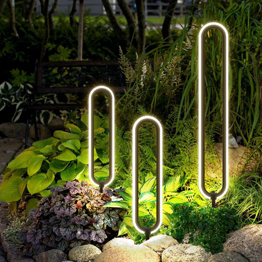 Modern Solar Pathway Lights | Unique Elliptical Design with Captivating Lighting Effects | Elegant Garden Decor for Outdoor Ambiance 4