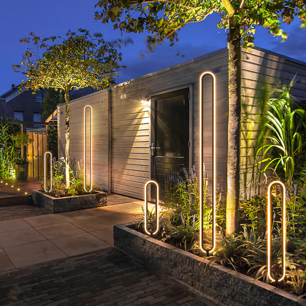 Modern Solar Pathway Lights | Unique Elliptical Design with Captivating Lighting Effects | Elegant Garden Decor for Outdoor Ambiance 5