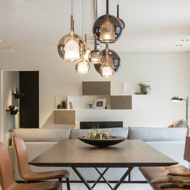 Modern Sphere | Glass Pendant Light with Adjustable Height | Stylish Lighting for Dining and Living Spaces 2