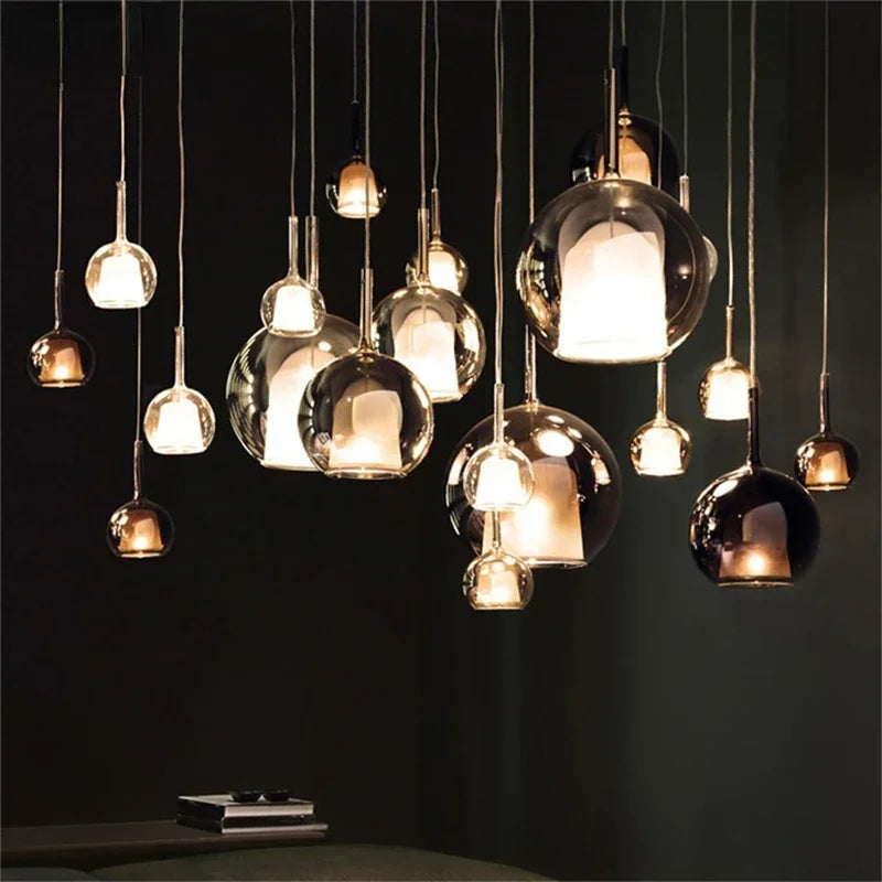 Modern Sphere | Glass Pendant Light with Adjustable Height | Stylish Lighting for Dining and Living Spaces 4