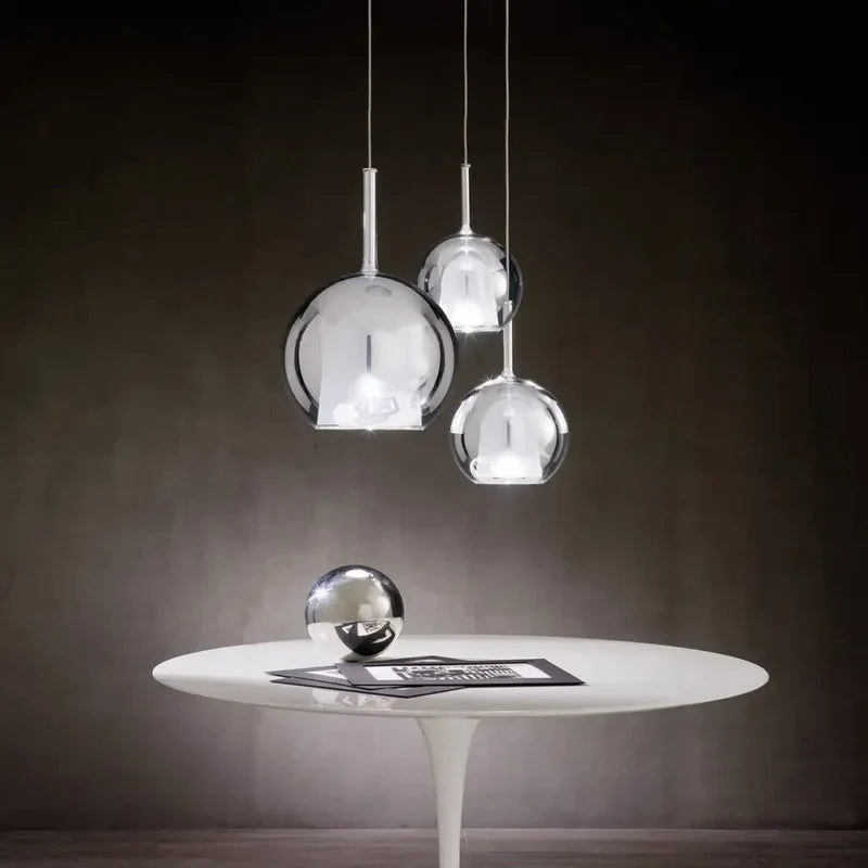 Modern Sphere | Glass Pendant Light with Adjustable Height | Stylish Lighting for Dining and Living Spaces 7