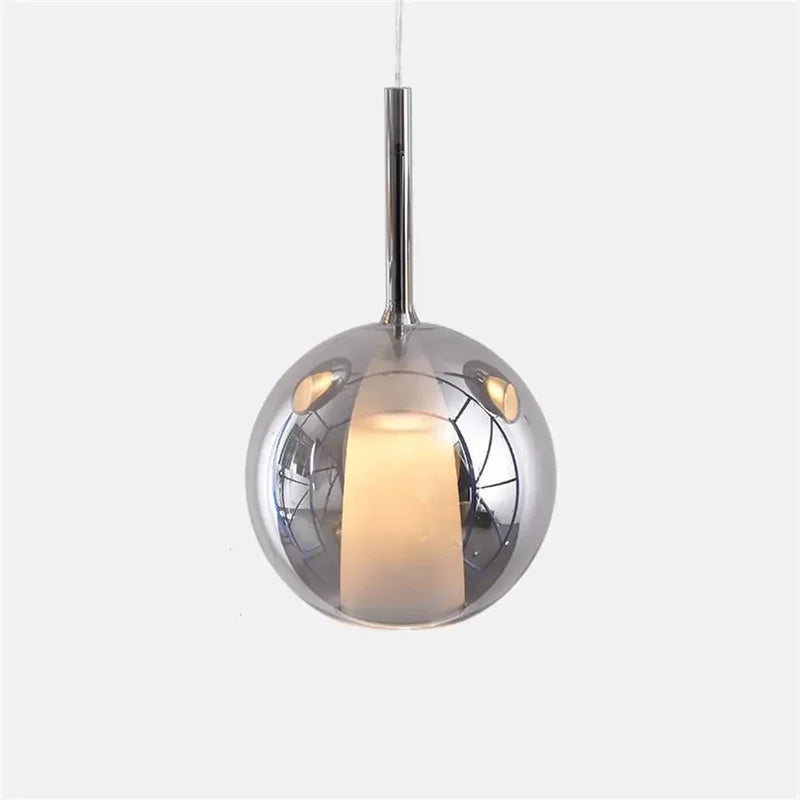 Modern Sphere | Glass Pendant Light with Adjustable Height | Stylish Lighting for Dining and Living Spaces 9