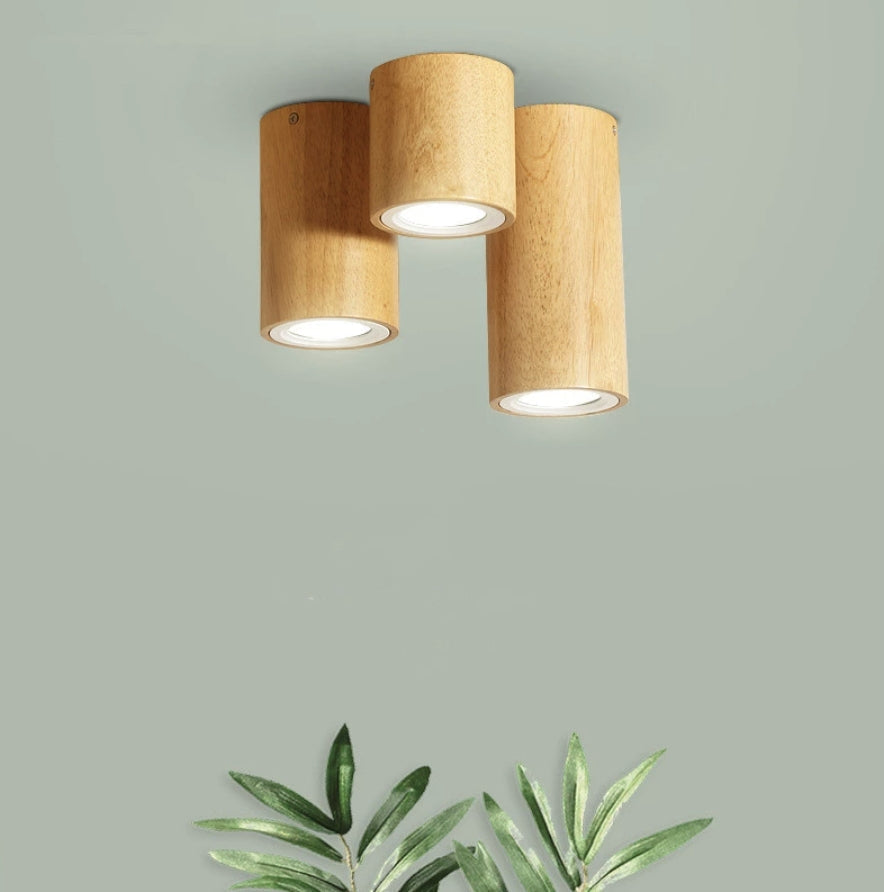 Modern Wood Flush Mount Ceiling Light Fixture with Waterproof Design | Stylish LED Illumination for Any Room 0