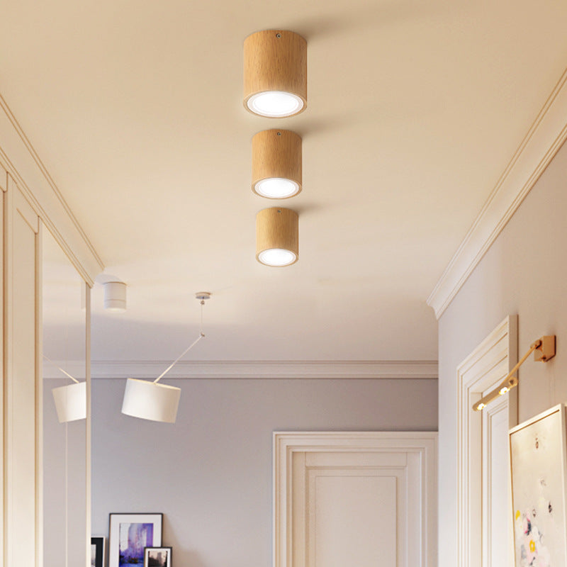 Modern Wood Flush Mount Ceiling Light Fixture with Waterproof Design | Stylish LED Illumination for Any Room 4