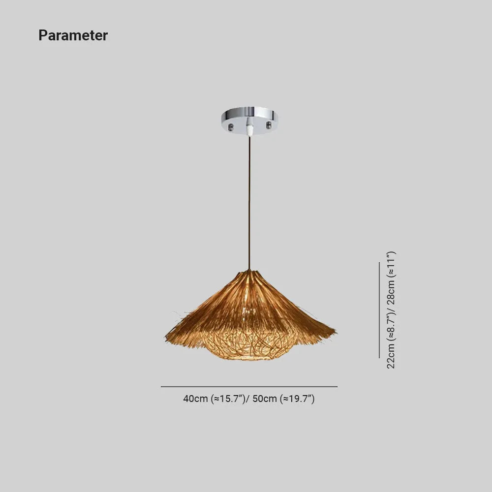 Muto | Hand-Woven Rattan Pendant Light with LED Bulb | Elegant Natural Design for Living Spaces 3
