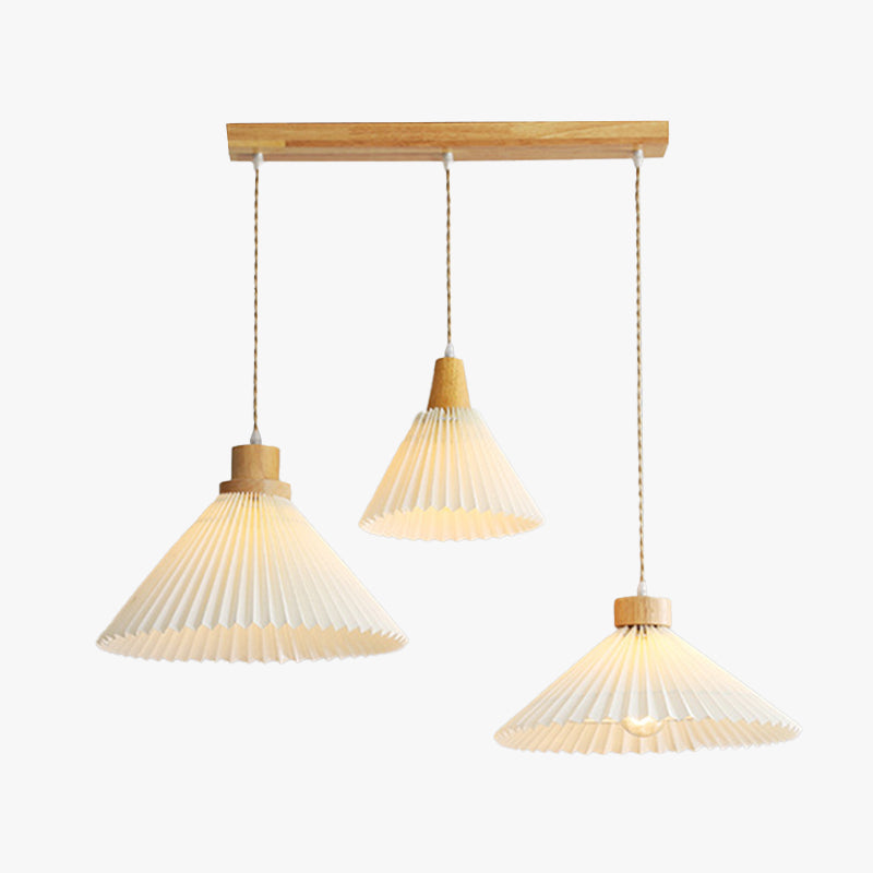 Muto | Pendant Light with Umbrella Shape Design in Wood & PVC | Stylish Lighting for Dining and Living Spaces 1