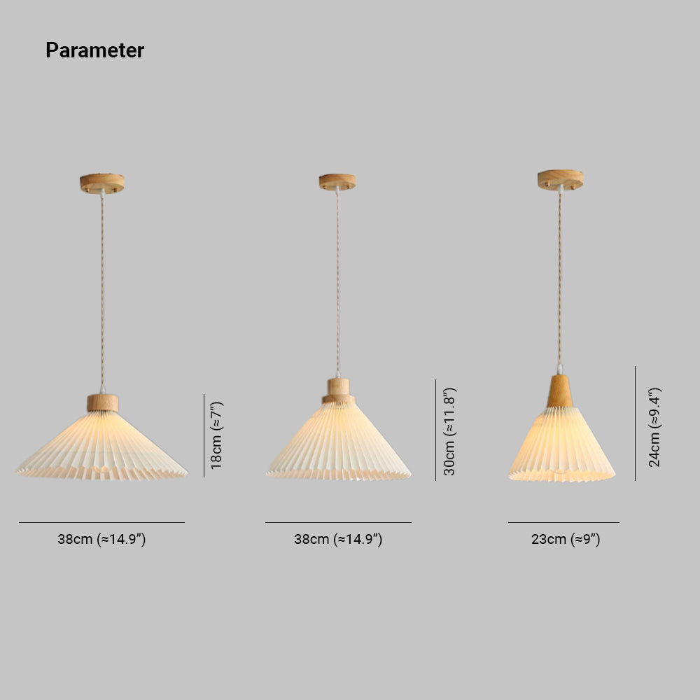 Muto | Pendant Light with Umbrella Shape Design in Wood & PVC | Stylish Lighting for Dining and Living Spaces 4