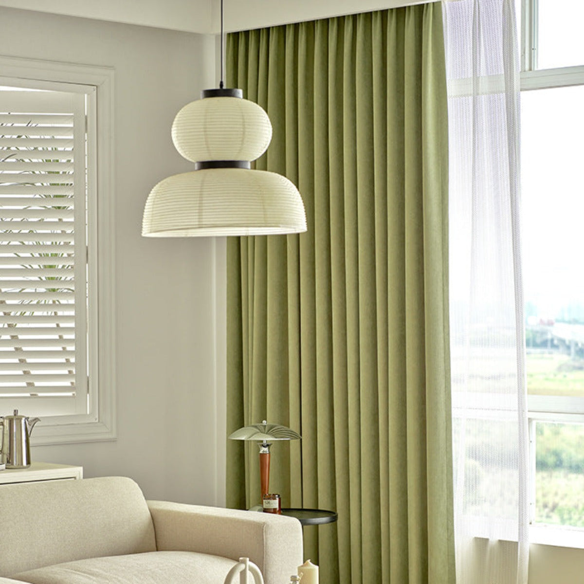 Muto | Retro Pendant Light with Fabric & Metal Design | Elegant Lighting for Living Spaces 3