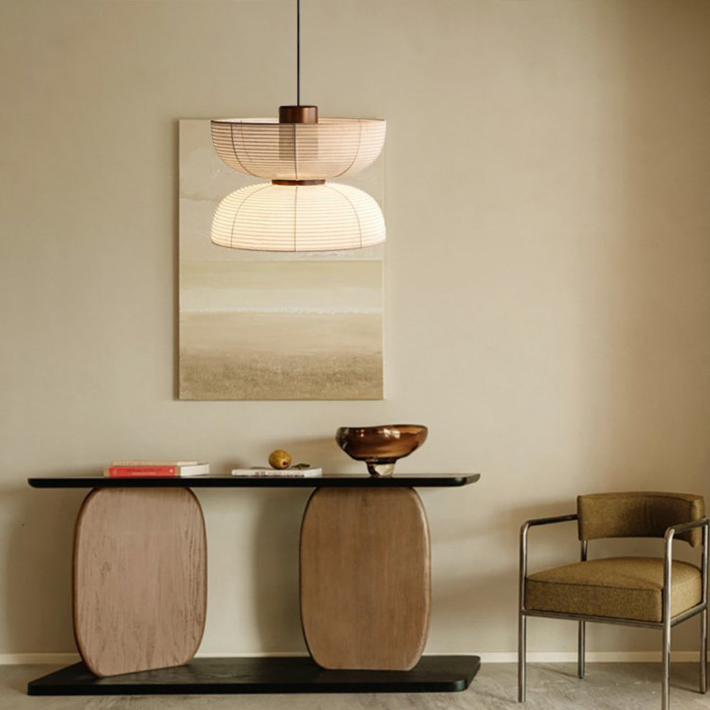 Muto | Retro Pendant Light with Fabric & Metal Design | Elegant Lighting for Living Spaces 9