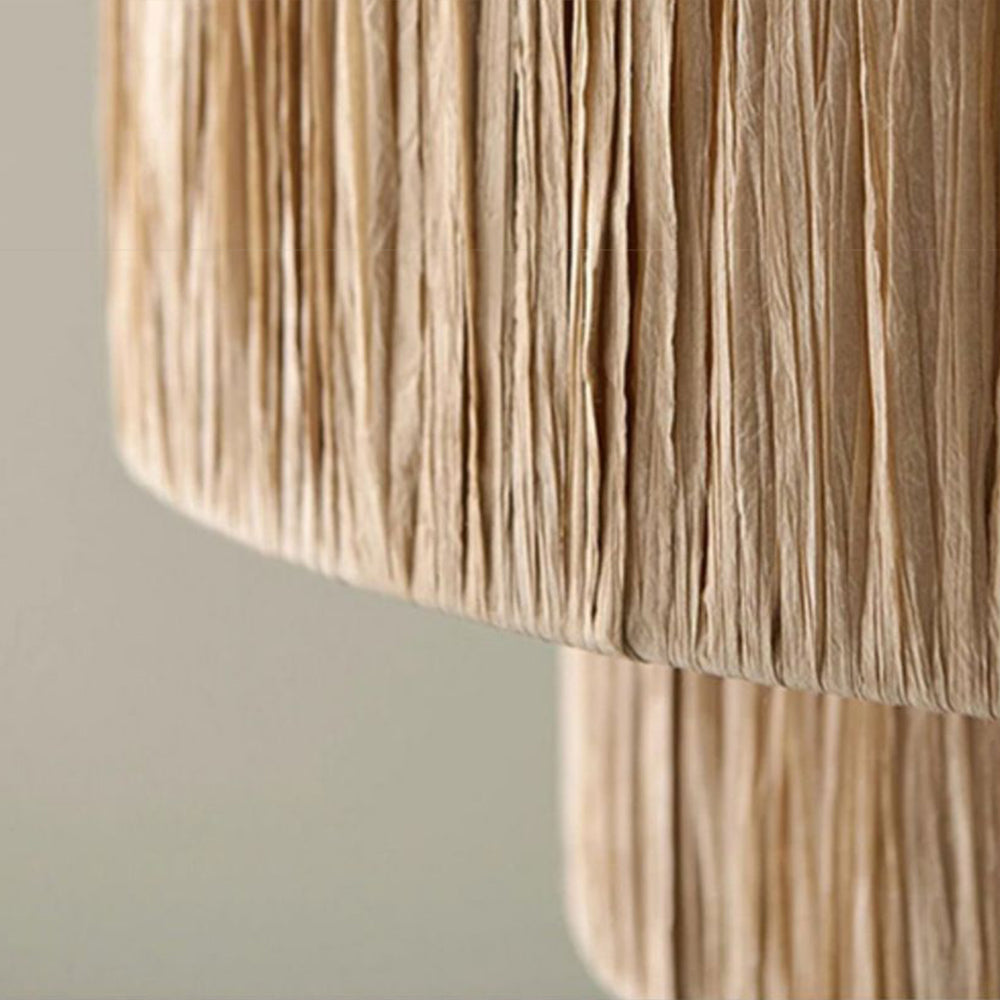 Muto | Rustic Boho Rattan Pendant Light with Unique Double Drum Design | Warm Glow for Cozy Interiors 4