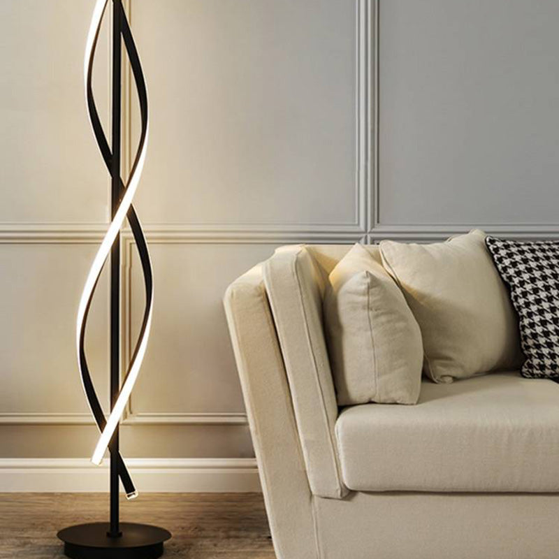 Postmodern | Black Floor Lamp with Acrylic Shade & Dimmable Feature | Stylish Lighting for Living Room 0