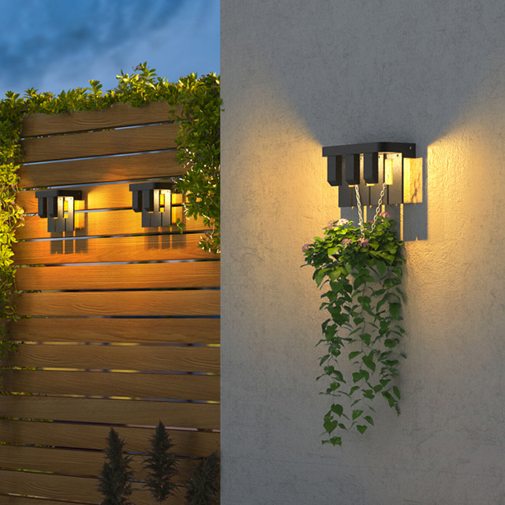 Ray Collection | Modern Minimalist Solar Outdoor Wall Lamp with Warm Light | Durable Metal Design for Gardens and Yards 4