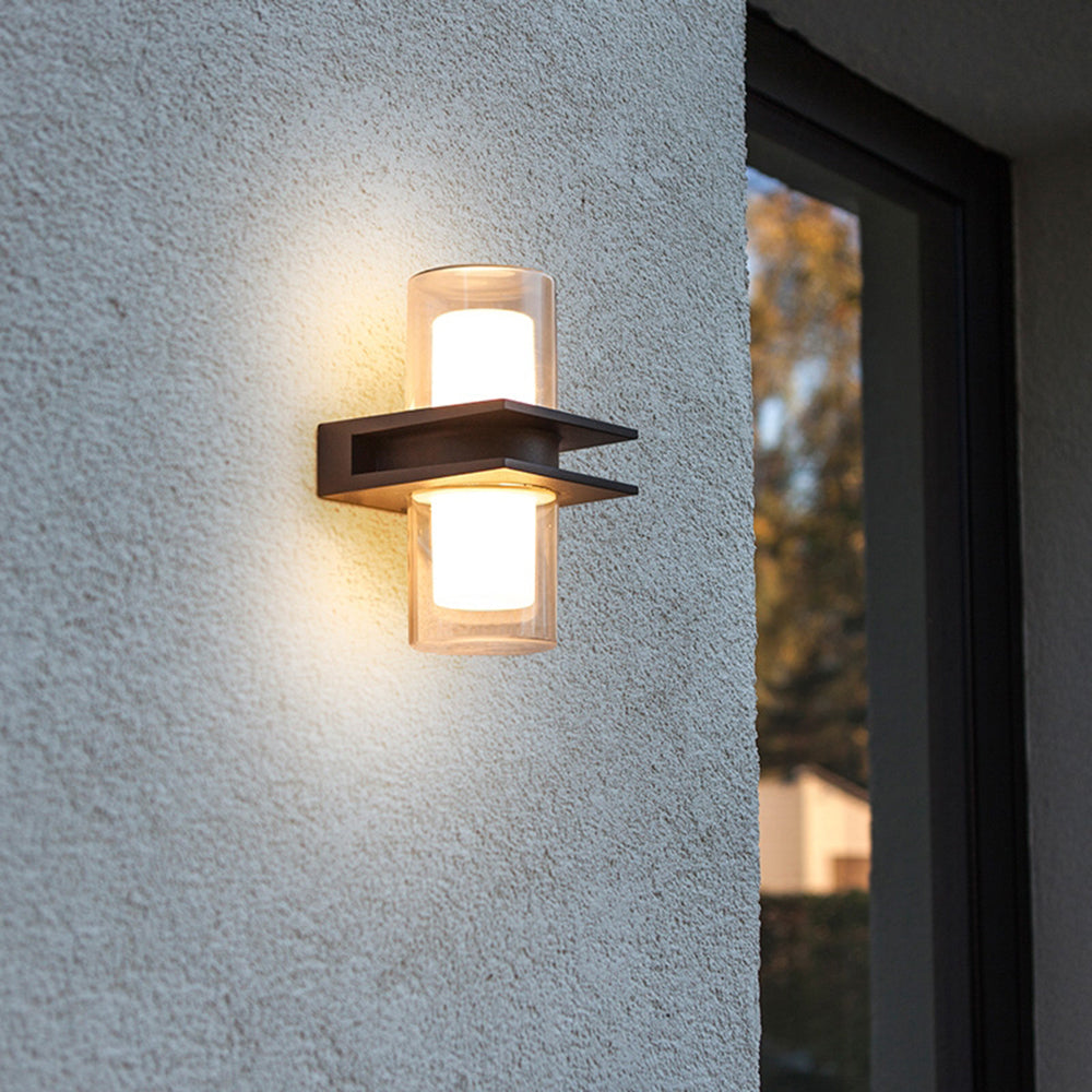 Ray Collection | Modern Outdoor Wall Lamp with Dual Heads | Durable Metal & Glass Design for Enhanced Illumination 0