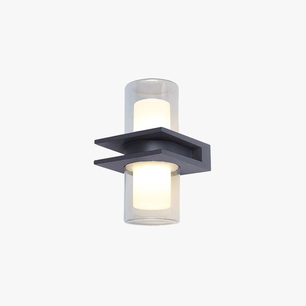 Ray Collection | Modern Outdoor Wall Lamp with Dual Heads | Durable Metal & Glass Design for Enhanced Illumination 1