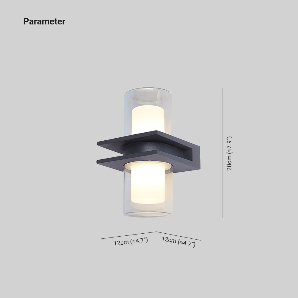 Ray Collection | Modern Outdoor Wall Lamp with Dual Heads | Durable Metal & Glass Design for Enhanced Illumination 4