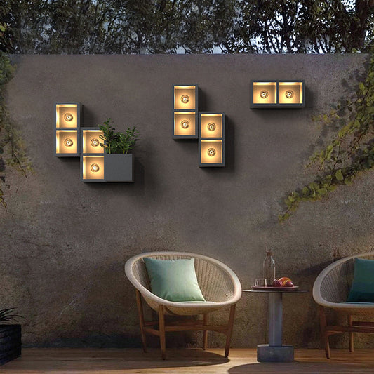 Ray Collection | Modern Outdoor Wall Lamp with Warm Light | Durable Metal & Glass Design for Elegant Outdoor Spaces 0