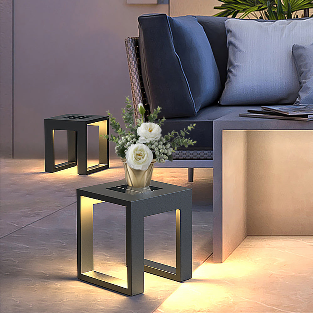 Ray Collection | Outdoor Floor Lamp with Hollow Cube Design | Durable Lighting for Patios and Balconies 0