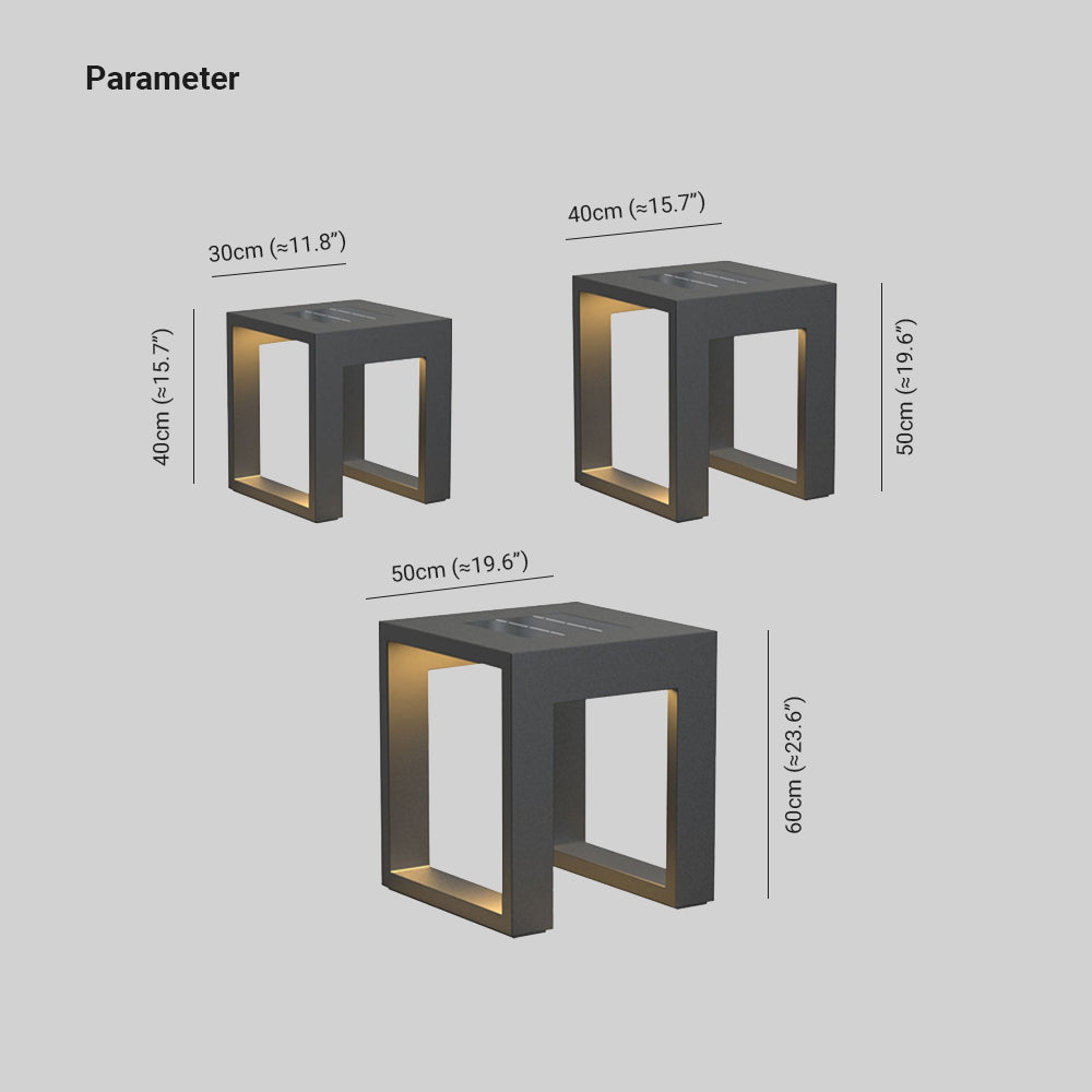 Ray Collection | Outdoor Floor Lamp with Hollow Cube Design | Durable Lighting for Patios and Balconies 3