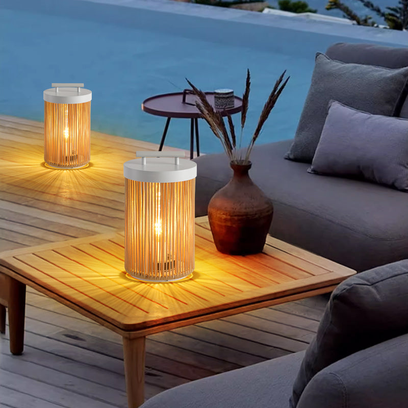 Ray Collection | Outdoor Floor Lamp with Natural Wood & Metal Design | Elegant Lighting for Outdoor Spaces 0