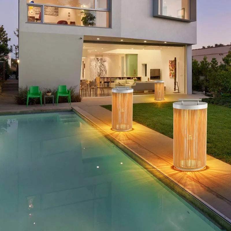 Ray Collection | Outdoor Floor Lamp with Natural Wood & Metal Design | Elegant Lighting for Outdoor Spaces 6