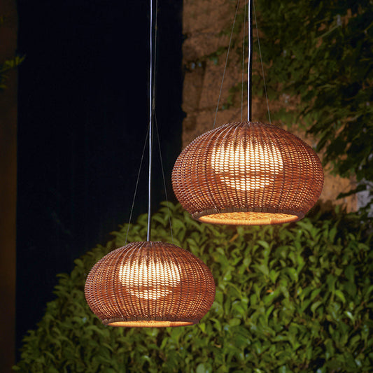 Ray Collection | Outdoor Hanging Pendant Light with Adjustable Height | Elegant Bamboo Design for Tranquil Ambiance 0