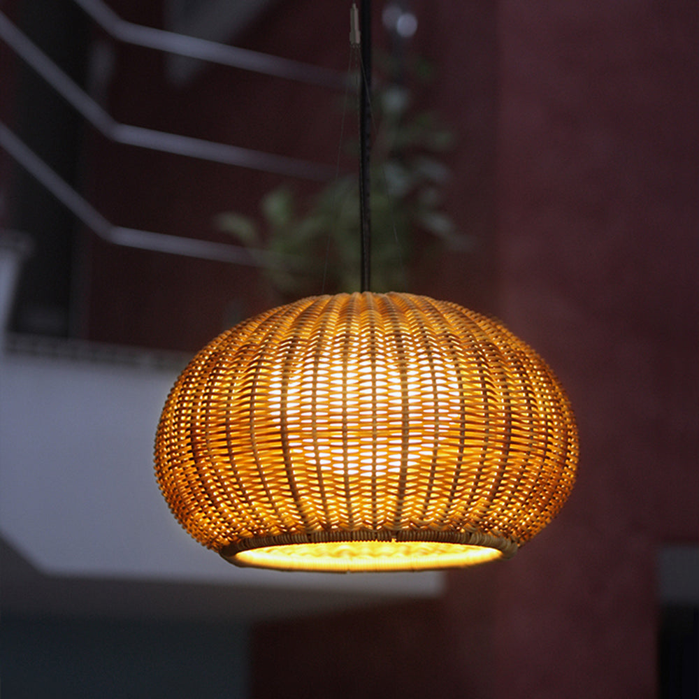 Ray Collection | Outdoor Hanging Pendant Light with Adjustable Height | Elegant Bamboo Design for Tranquil Ambiance 6