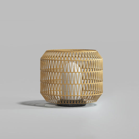 Ray Collection | Outdoor Lamp with Rattan Shade & Warm Light | Rustic Design for Ambient Illumination 0