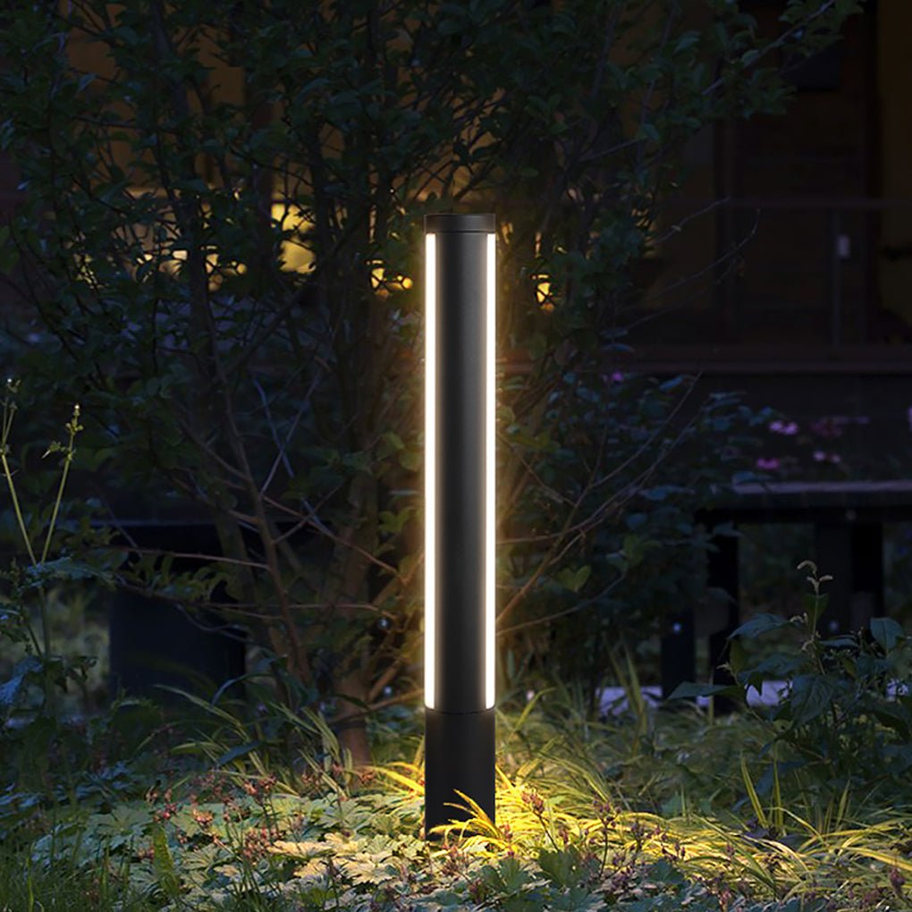 Ray Collection | Outdoor Path Light with Dual Light Strips | Elegant Black Design for Courtyards and Residences 0