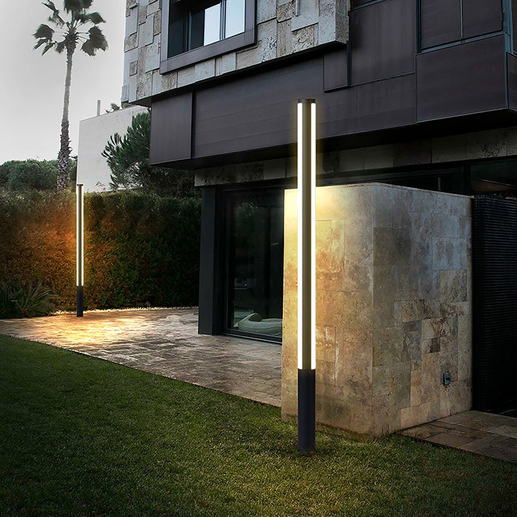 Ray Collection | Outdoor Path Light with Dual Light Strips | Elegant Black Design for Courtyards and Residences 7