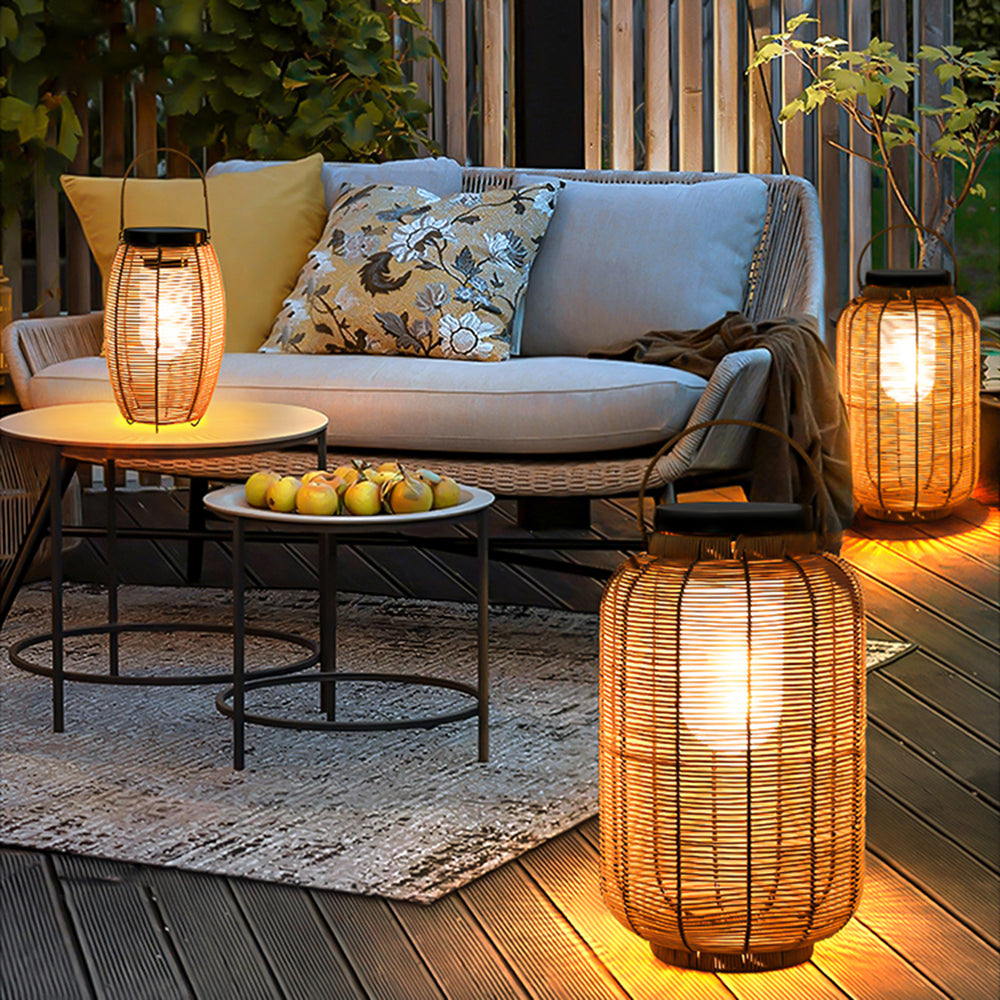 Ray Collection | Rattan Floor Lamp with Durable Metal Base | Stylish Lighting for Home Decor 2
