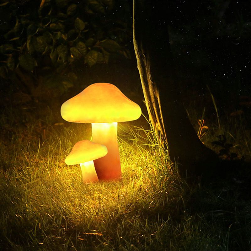 Ray Collection | Solar Garden Lights with Warm Orange Glow | Durable Resin Design for Enchanting Outdoor Ambiance 3