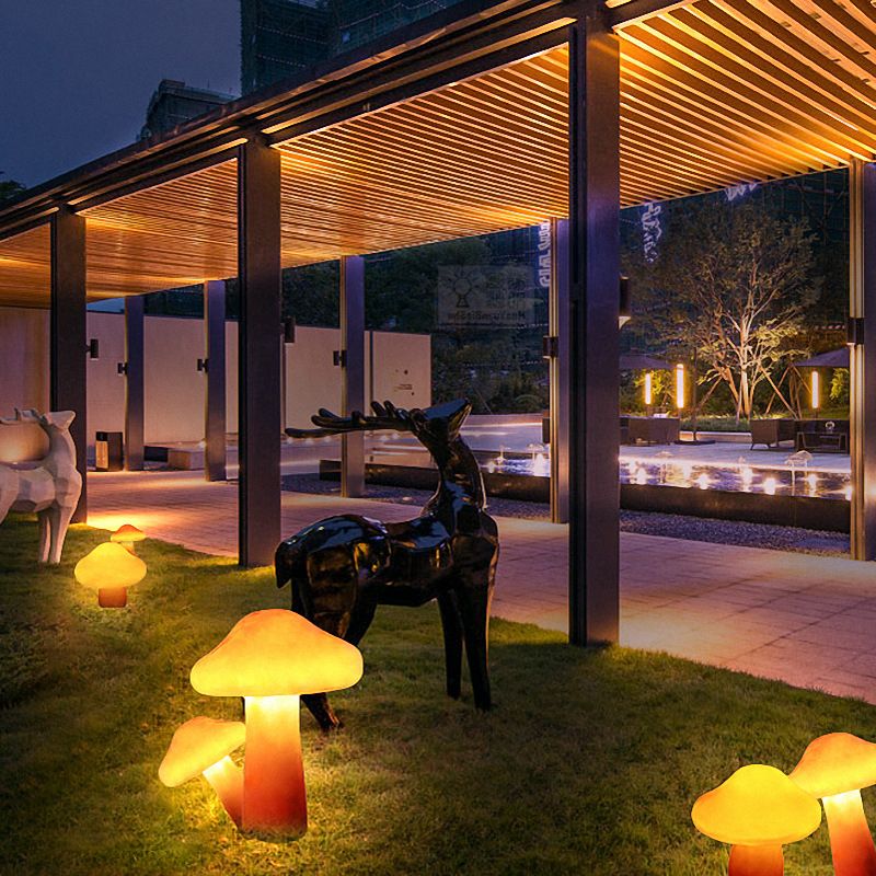 Ray Collection | Solar Garden Lights with Warm Orange Glow | Durable Resin Design for Enchanting Outdoor Ambiance 5