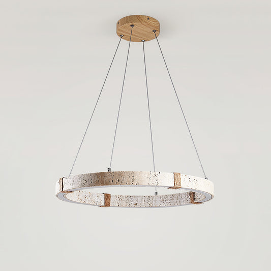 Ritta Collection | Pendant Light with Natural Travertine & Wood | Dimmable Design for Elegant Kitchen Lighting 0