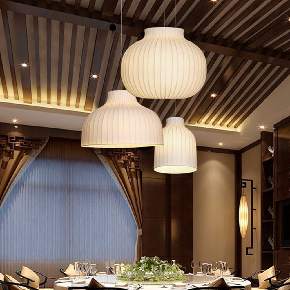 Ritta Collection | Vintage White Pendant Light with Soft Tyvek Diffuser | Elegant Illumination for Dining and Living Rooms 4