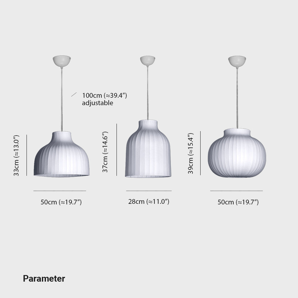 Ritta Collection | Vintage White Pendant Light with Soft Tyvek Diffuser | Elegant Illumination for Dining and Living Rooms 7