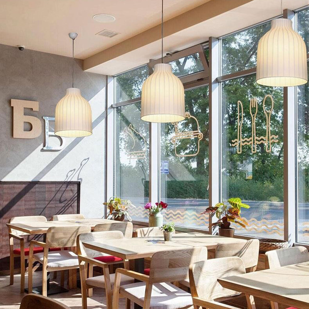 Ritta Collection | Vintage White Pendant Light with Soft Tyvek Diffuser | Elegant Illumination for Dining and Living Rooms 8