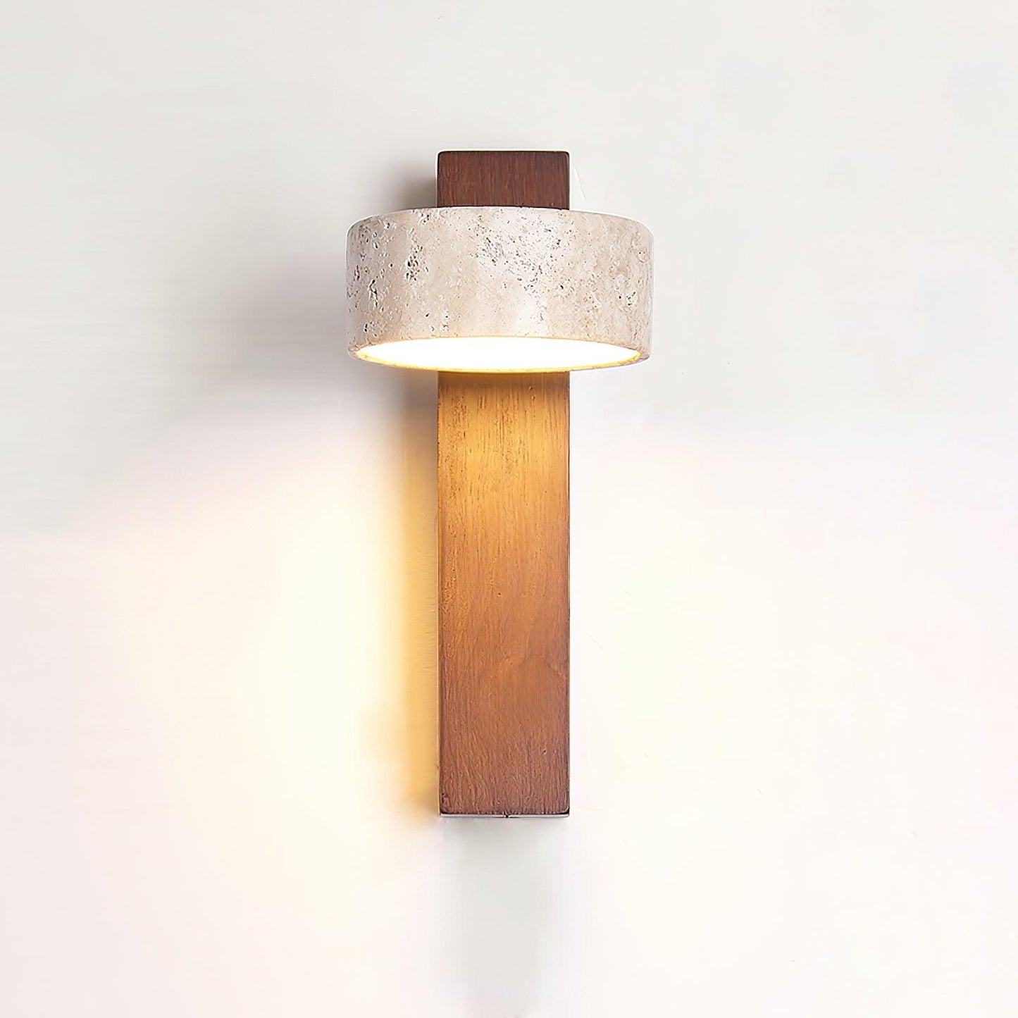 Ritta | Indoor Wall Lamp with Yellow Travertine Shade & Wooden Beam | Elegant Lighting for Modern Interiors 4