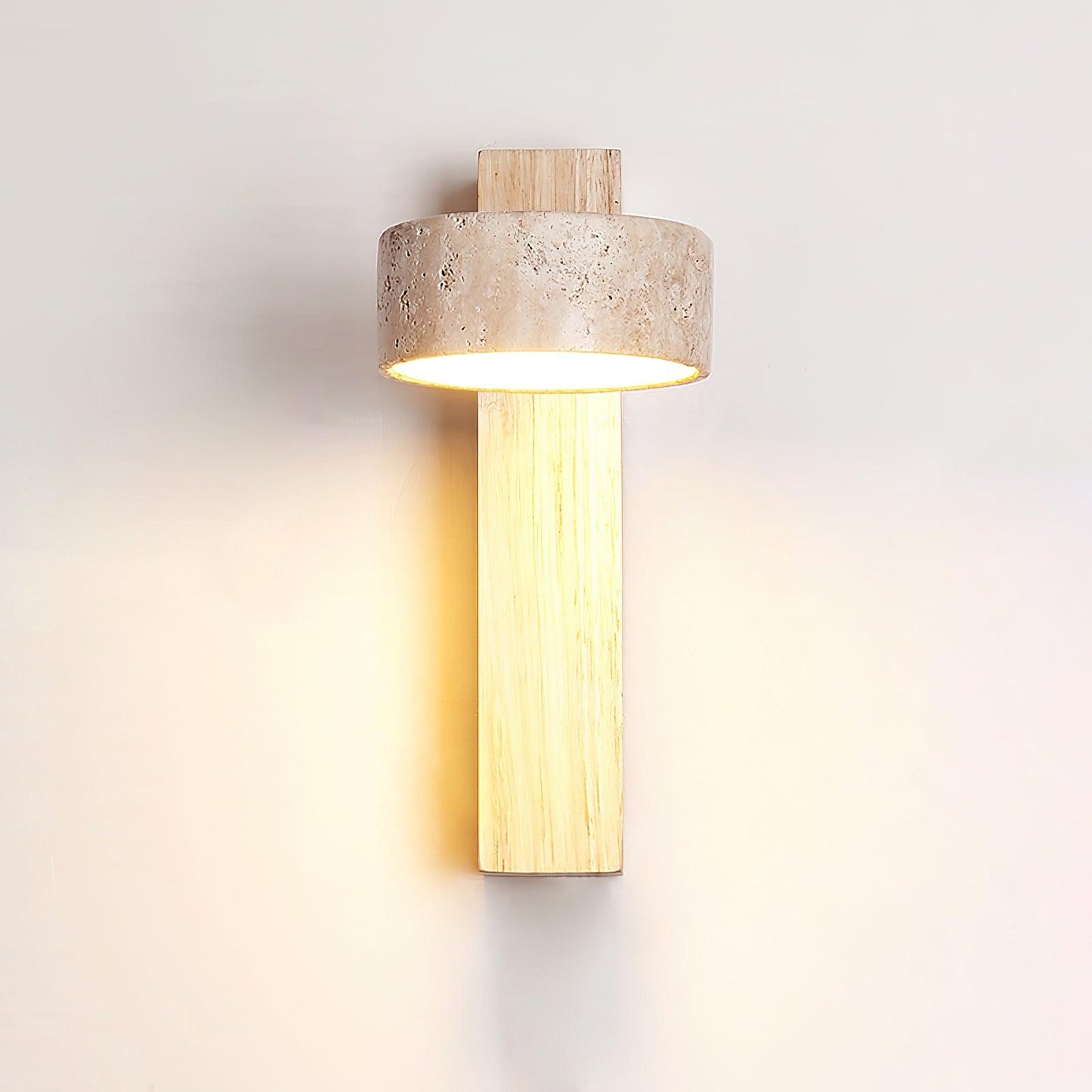 Ritta | Indoor Wall Lamp with Yellow Travertine Shade & Wooden Beam | Elegant Lighting for Modern Interiors 5