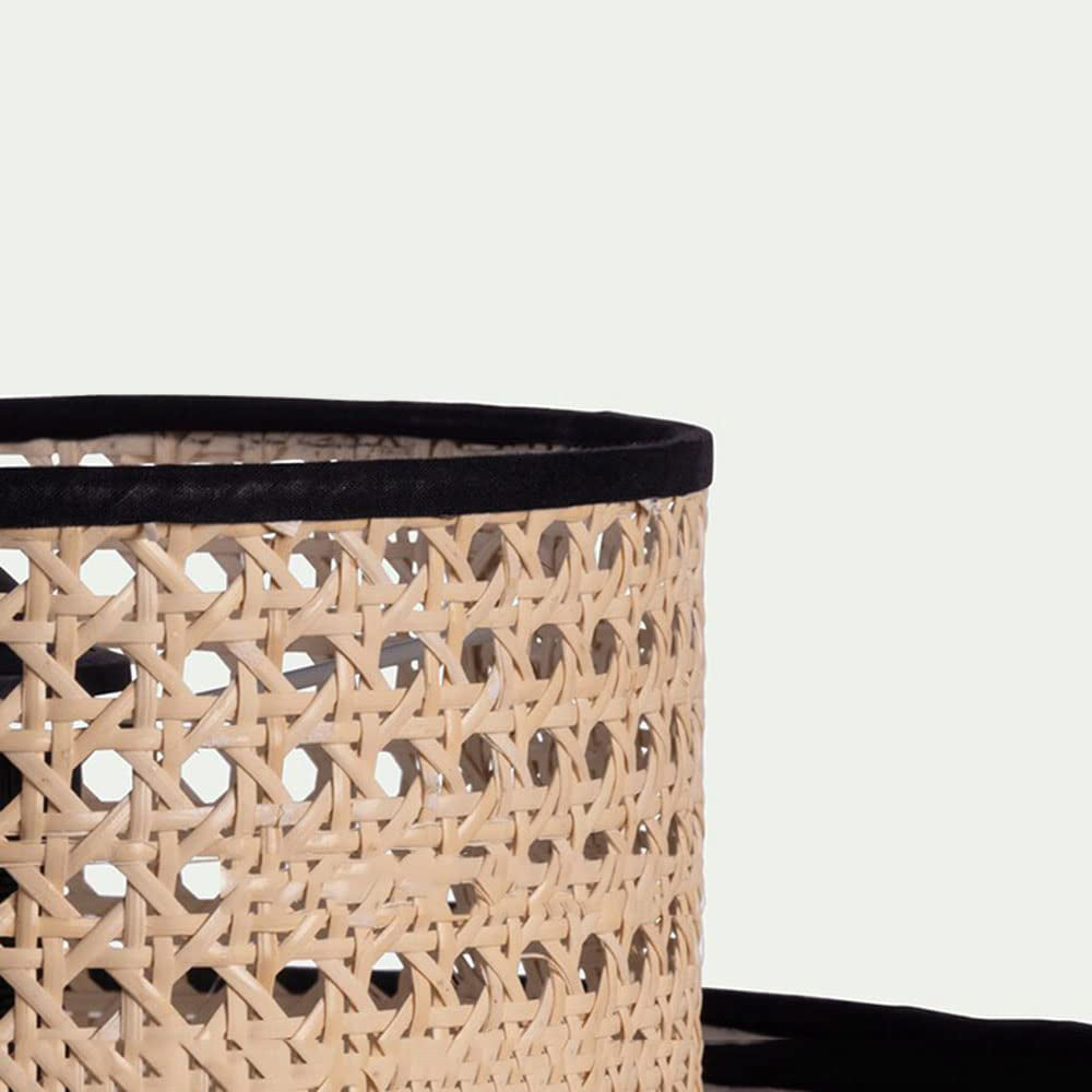 Ritta | Modern Rattan Pendant Light with Elegant Fabric Shade | Stylish Illumination for Any Room 3