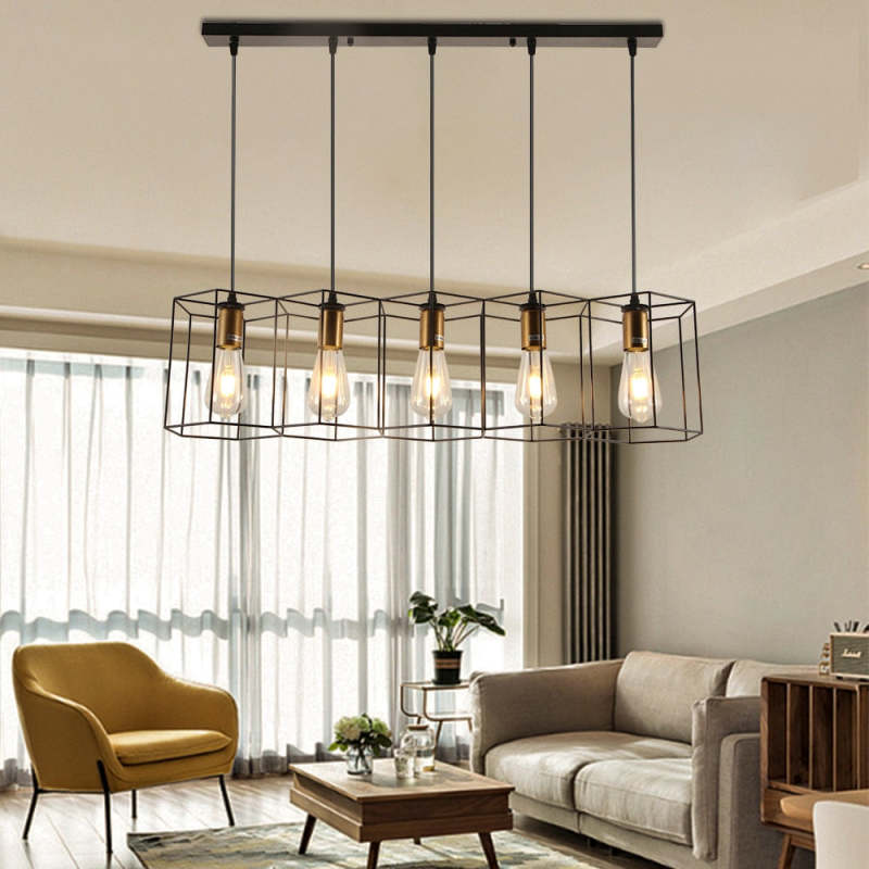 Rustic Charm | Black Pendant Light with Elegant Hexagonal Design | Versatile Kitchen Pendant Lighting for Any Room 8