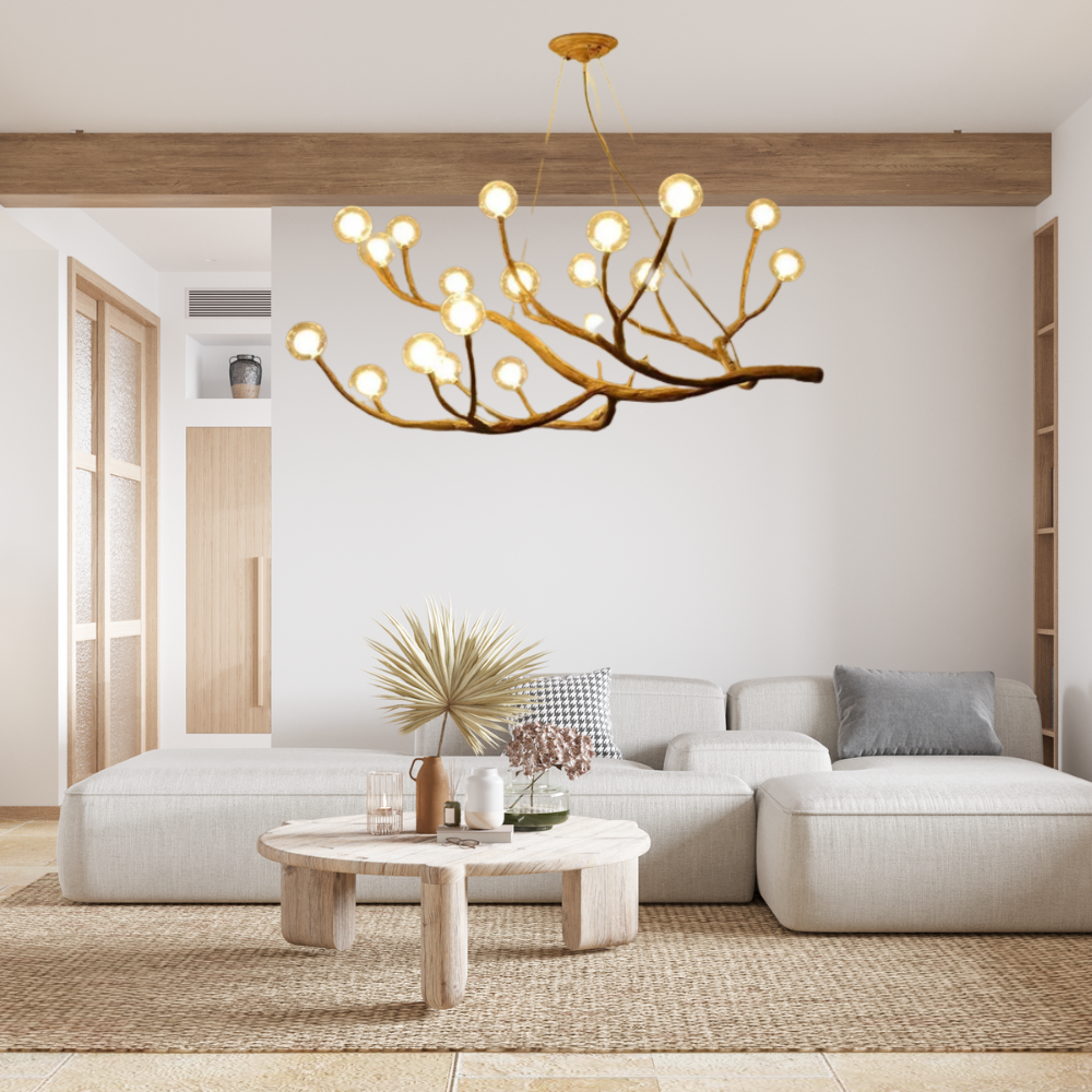 Rustic Elegance | Modern Chandelier Light with Glass Bubble Shades | Adjustable Height for Cozy Dining Ambiance 6