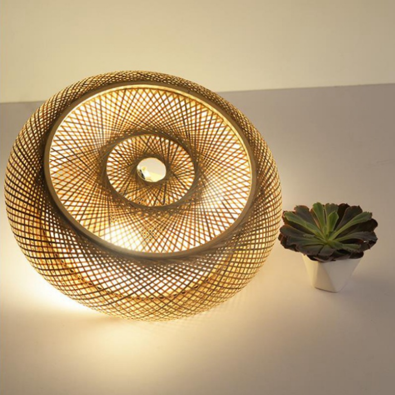 Rustic Rattan Flush Mount Ceiling Light with Energy-Saving LED | Handcrafted Bamboo Design for Cozy Ambiance 5