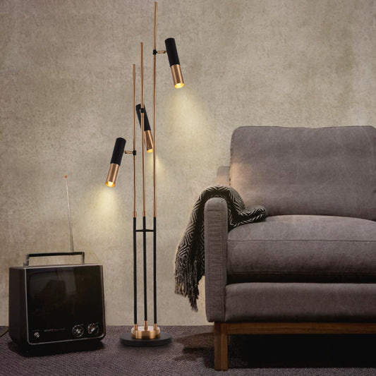 Salgado Collection | Modern Tall Metal Floor Lamp with 3 Bulbs | Elegant Design for Living Room and Bedroom 0